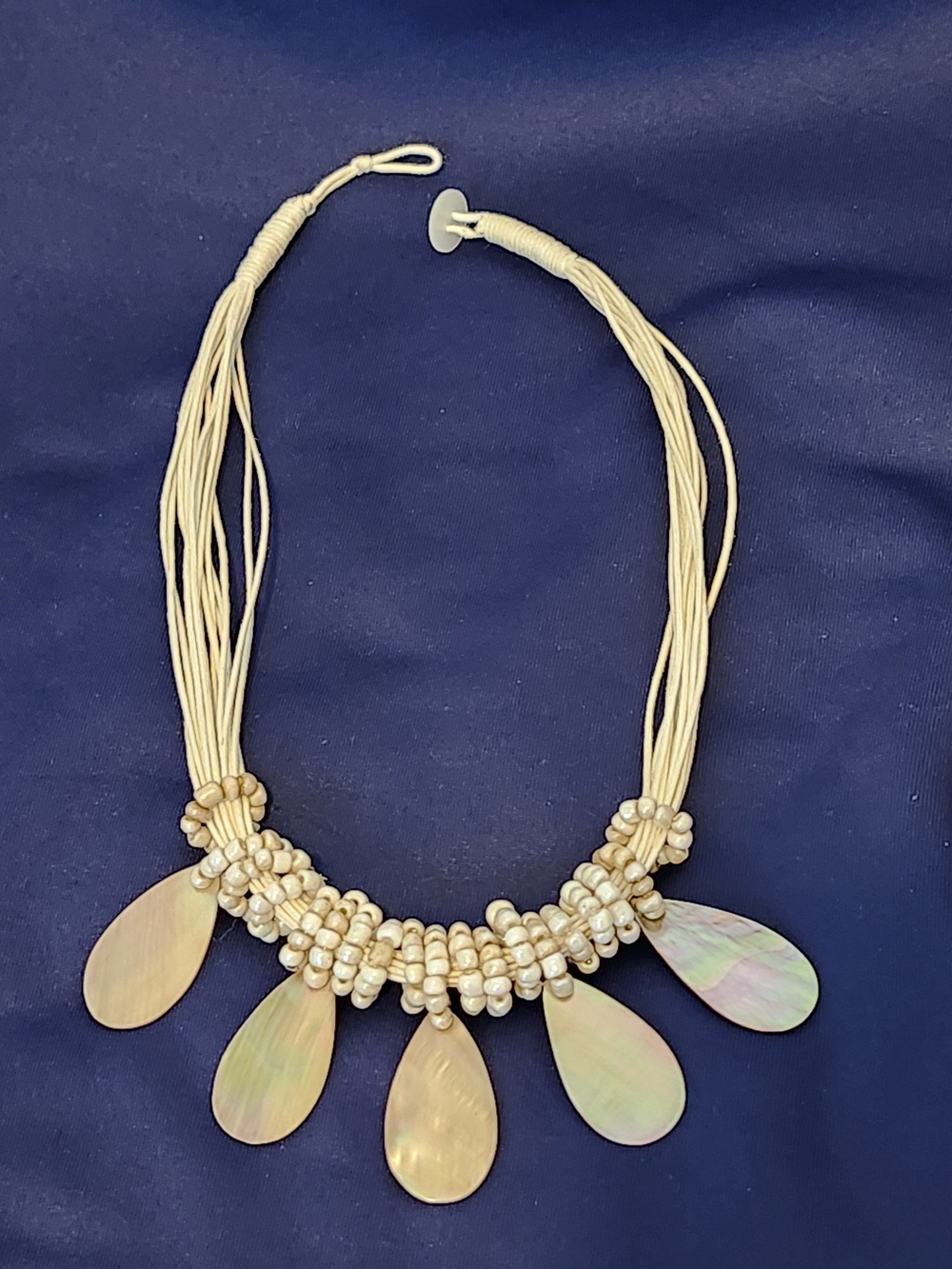 Natural Seashell Necklace Beads And Rope Handmade
